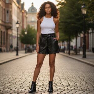 Francesca’s Collections Faux Vegan Leather Shorts